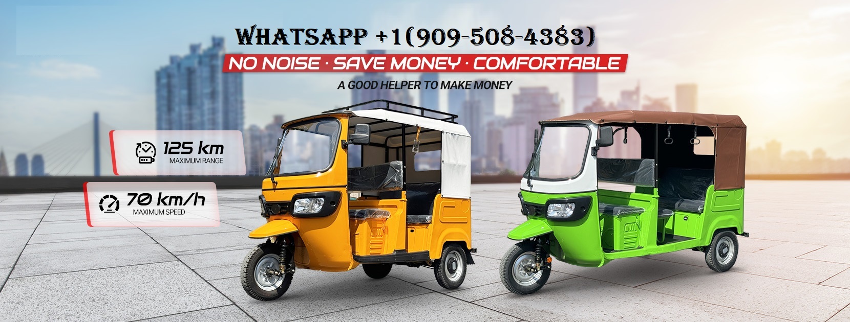 Grossiste en tricycles Bajaj et TVS King